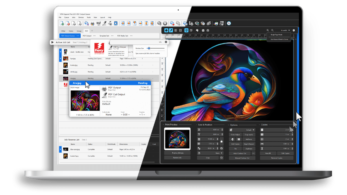 Signlab Druck Software Screenshot Bedienoberfläche